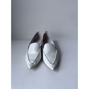 JEFFREY CAMPBELL VIONA Women Preppy Core White Alligator Leather Shoes 7.5